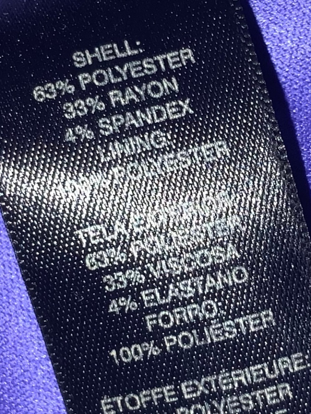White House Black Market purple fit flare sleeveless dress Sz 00 lined - Picture 8 of 8